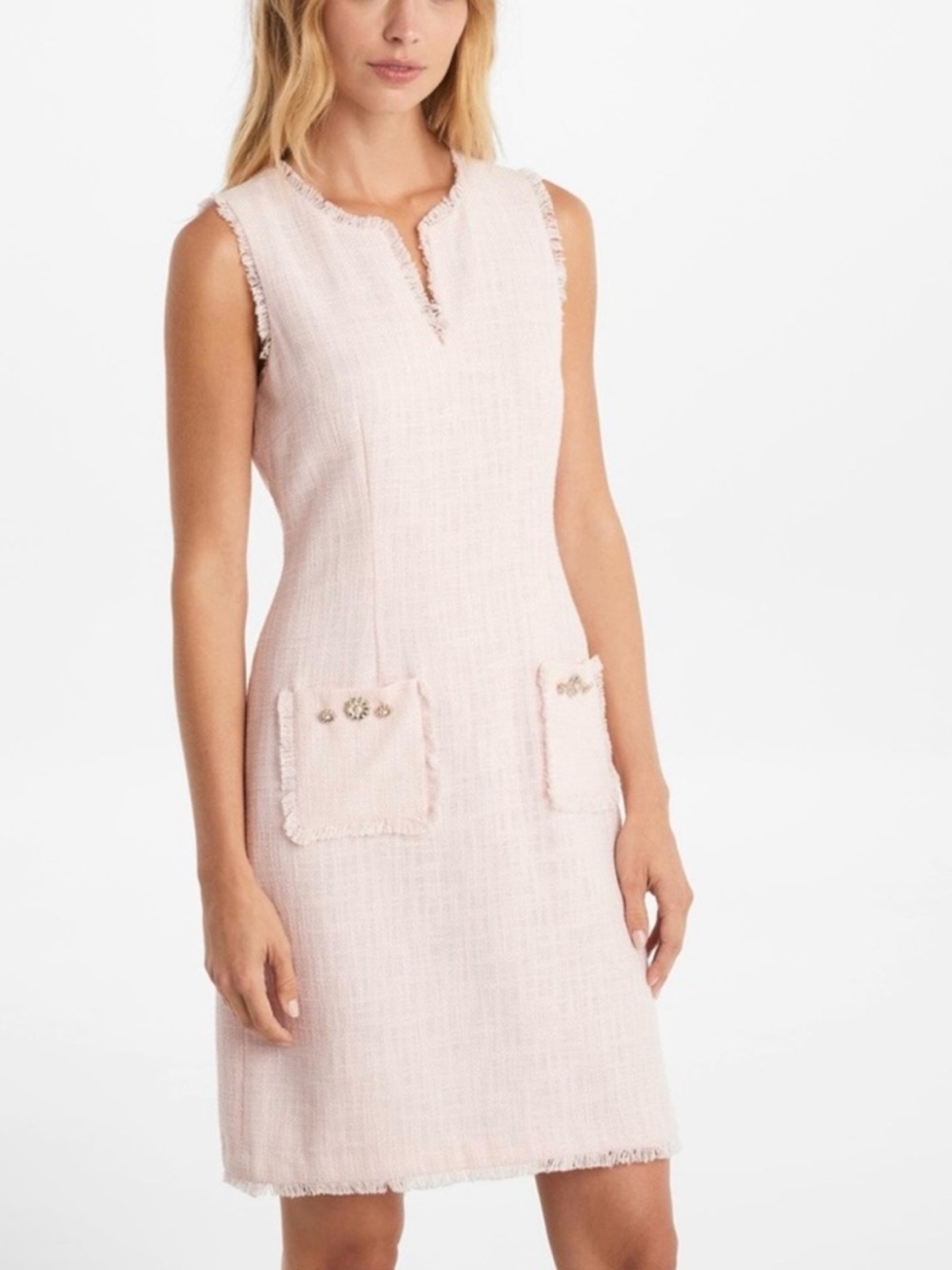 Karl Lagerfeld Paris sleeveless blush pink tweed dress  Size 2